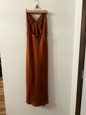 Park & Fifth Rust Backless Slip Maxi Dress